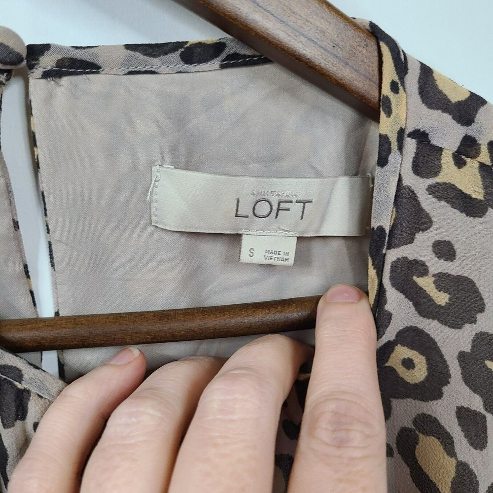Loft Animal Print Sleeveless Knee Length Shift Dress Small - Picture 4 of 6